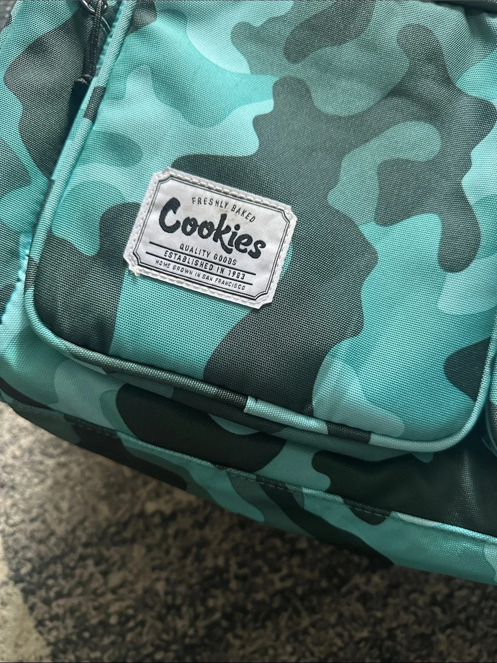 Cookies Men’s Camo Duffle Bag – Teal Blue